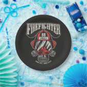 消防パーソナライズされた士マスク消防署ヘルメット ペーパープレート (パーティー)