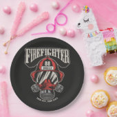 消防パーソナライズされた士マスク消防署ヘルメット ペーパープレート (パーティー)