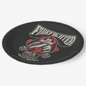 消防パーソナライズされた士マスク消防署ヘルメット ペーパープレート (アングル)