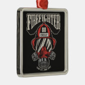 消防パーソナライズされた士マスク消防署ヘルメット メタルオーナメント (右)