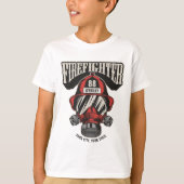 消防パーソナライズされた士マスク消防署ヘルメット Tシャツ (正面)