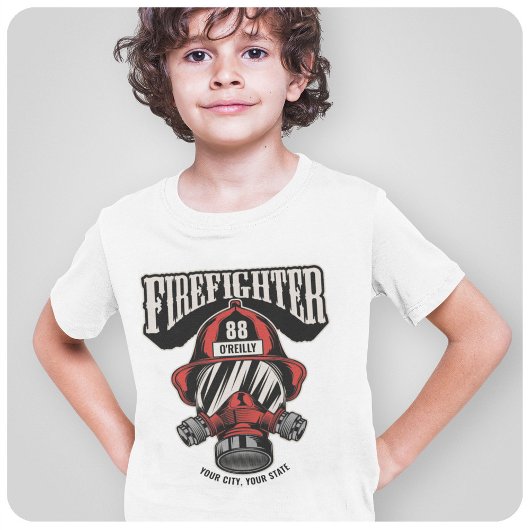 消防パーソナライズされた士マスク消防署ヘルメット Tシャツ