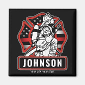 消防パーソナライズされた士愛国国旗 マグネット (正面)