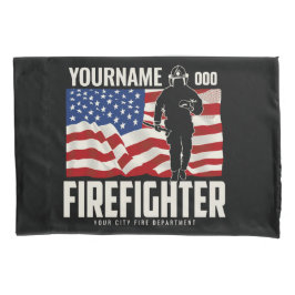 消防パーソナライズされた士救助米国国旗愛国 枕カバー