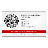 消防パーソナライズされた士消防署のロゴ マグネット名刺 (正面)