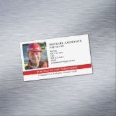 消防パーソナライズされた戦闘写真消防署 マグネット名刺 (インサイチュ)