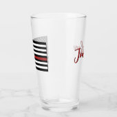 消防パーソナライズされた戦闘用薄い赤線フラグ タンブラーグラス (右)