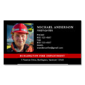 消防パーソナライズされた部消防の写真 マグネット名刺 (正面)