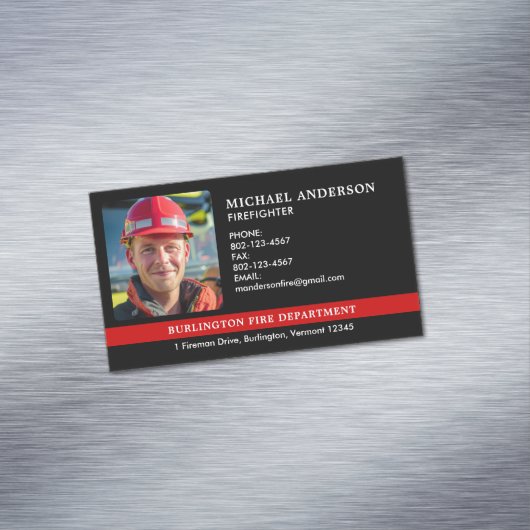 消防パーソナライズされた部消防の写真 マグネット名刺 (インサイチュ)