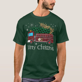 消防メリー士クリスマスツリー火災トラックバファル Tシャツ