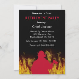 消防モダン員/消防署長シルエット退職 招待状