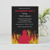 消防モダン員/消防署長シルエット退職 招待状 (スタンド正面)