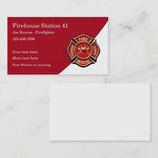 消防モダン士テーマ 名刺 (正面/裏面)