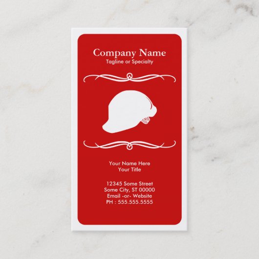 消防モダン懸命帽子 名刺 (正面)