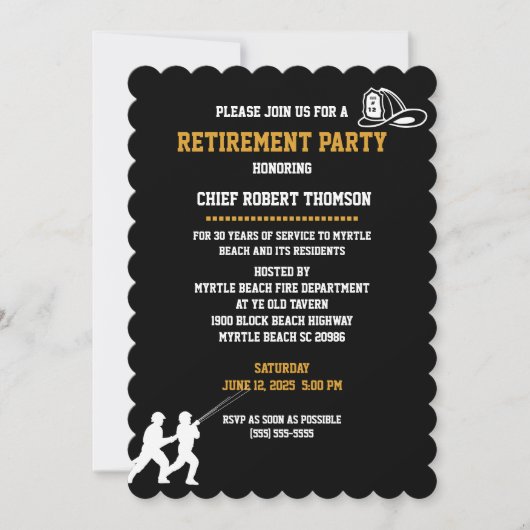 消防主任退職パーティの招待状 招待状 (正面)