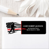 消防団レッドブラックアメリカン国旗の帰還 ラベル (インサイチュ)