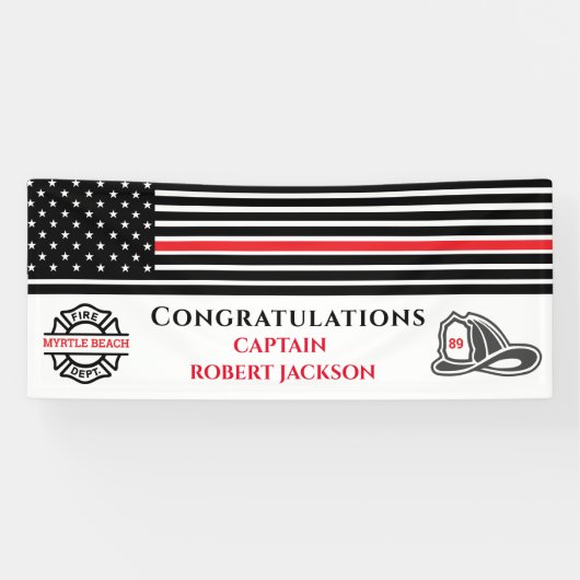 消防団旗の赤線 横断幕 (横)