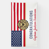 消防団退職愛国消防局 横断幕 (縦)