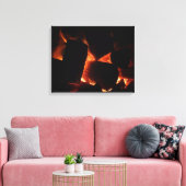 消防坑冬燃え丸太 キャンバスプリント (インサイチュ (リビング))