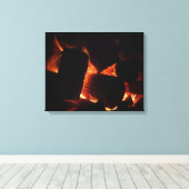 消防坑冬燃え丸太 キャンバスプリント (インサイチュ (ウッドフロア))