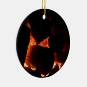 消防坑冬燃え丸太 セラミックオーナメント (右)