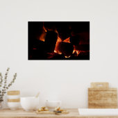 消防坑冬燃え丸太 ポスター (キッチン)