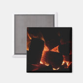 消防坑冬燃え丸太 マグネット (正面/裏面)