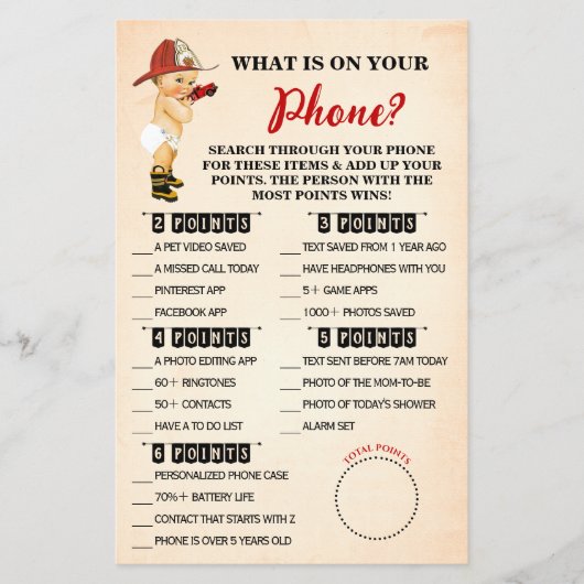 消防士あなたの電話シャワーゲームカードに何がある チラシ (正面)