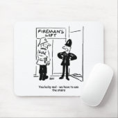 消防士おもしろいと警官の漫画 マウスパッド (マウス)