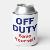 消防士おもしろいオフデューティ救ユーザークーラーボックス 缶クーラー (缶正面)