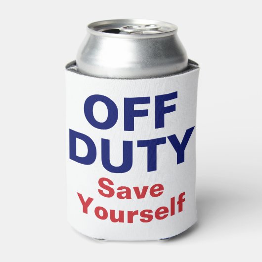 消防士おもしろいオフデューティ救ユーザークーラーボックス 缶クーラー (缶正面)