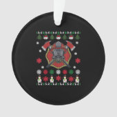 消防士おもしろいクリスマスかわいい恋人の贈り物 オーナメント (正面)