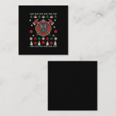 消防士おもしろいクリスマスかわいい恋人の贈り物 スクエア名刺 (正面/裏面)