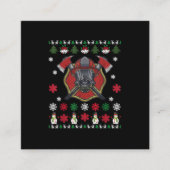 消防士おもしろいクリスマスかわいい恋人の贈り物 スクエア名刺 (正面)