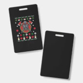 消防士おもしろいクリスマスかわいい恋人の贈り物 バッジ (正面&裏面)