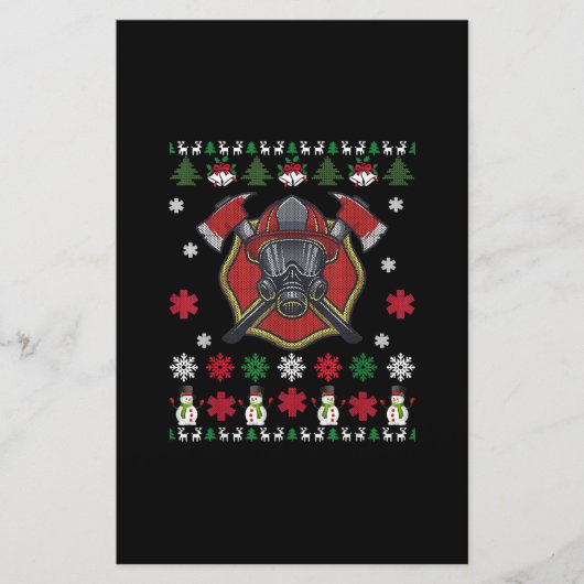 消防士おもしろいクリスマスかわいい恋人の贈り物 便箋 (正面)