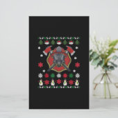 消防士おもしろいクリスマスかわいい恋人の贈り物 便箋 (スタンド正面)