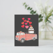 消防士おもしろいパンダ消防車かわいい動物 ポストカード (スタンド正面)