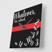 消防士おもしろい退職金の細い赤線 スクエア壁時計 (傾斜)