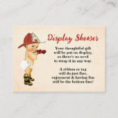 消防士がラッピングの赤ちゃんシャワーを表示しない エンクロージャーカード (正面)