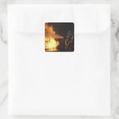 消防士が模擬電池を消す スクエアシール (バッグ)