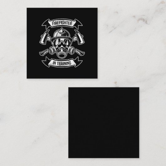 消防士がAxガスマスク吸引器を訓練中 スクエア名刺 (正面/裏面)