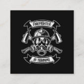 消防士がAxガスマスク吸引器を訓練中 スクエア名刺 (正面)