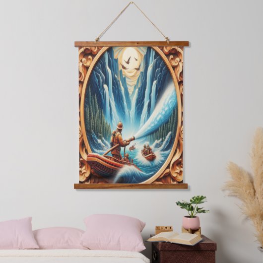 消防士たちはボートに乗り込んだ 吊り下げ型タペストリー (寝室)