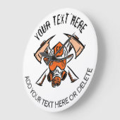 消防士だ。消防署。ギフトアイディアテンプレート ラージ壁時計 (傾斜)