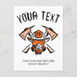 消防士だ。消防署。テンプレート. シーズンポストカード