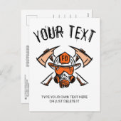 消防士だ。消防署。テンプレート. シーズンポストカード (正面/裏面)