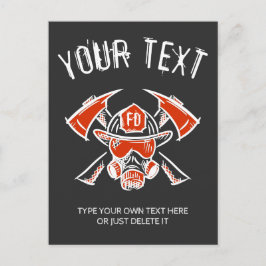 消防士だ。消防署。テンプレート. シーズンポストカード