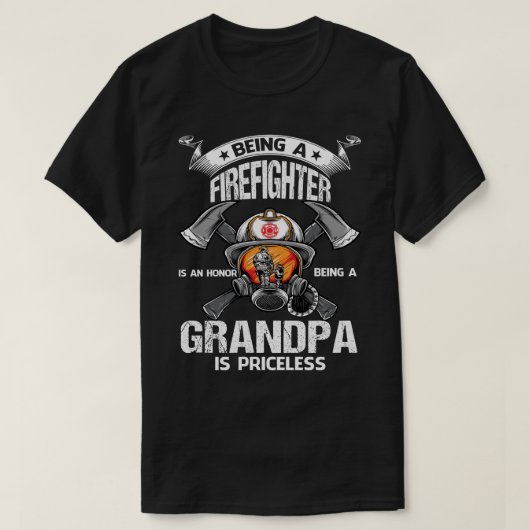 消防士であることは、GRANDPAの名誉である Tシャツ (デザイン正面)