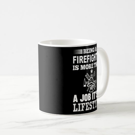 消防士というのは仕事というよりライフスタイルだ コーヒーマグカップ (正面右)